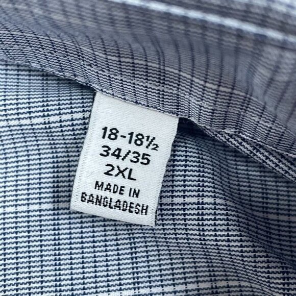 Calvin Klein Mens 2XL Blue Check Long Sleeve Button-Down Shirt a0065 - Picture 2 of 8